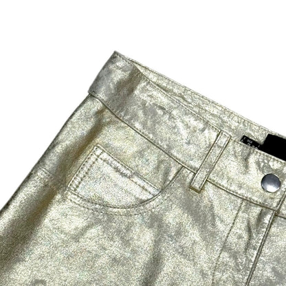 MOSCHINO GOLD METALLIC LEATHER SKIRT