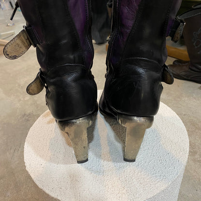 New Rock X Vintage PURPLE METALLIC Heels Boots