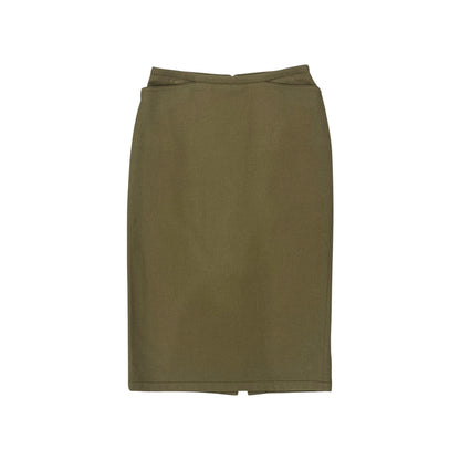 PRADA SPORT KHAKI MIDI SKIRT