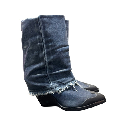 DIESEL SLOUCHED DENIM ANKLE BOOTS