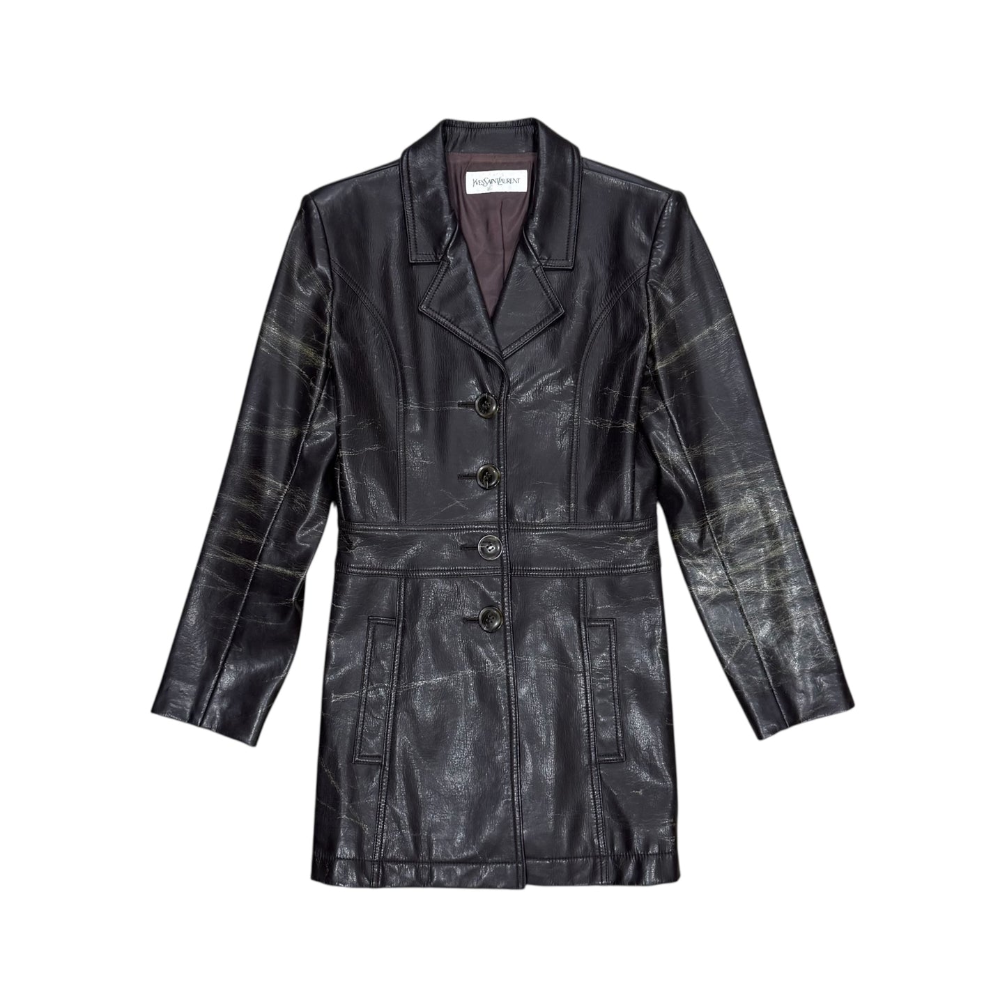 YVES SAINT LAURENT BROWN LEATHER JACKET