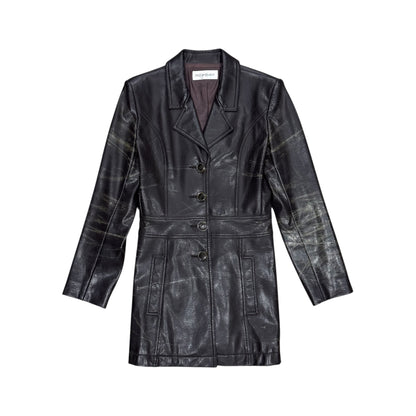 YVES SAINT LAURENT BROWN LEATHER JACKET