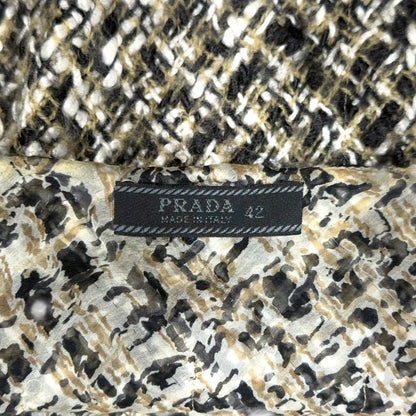 PRADA F/W2000 VOILE TRIMMED BOUCLE MIDI SKIRT