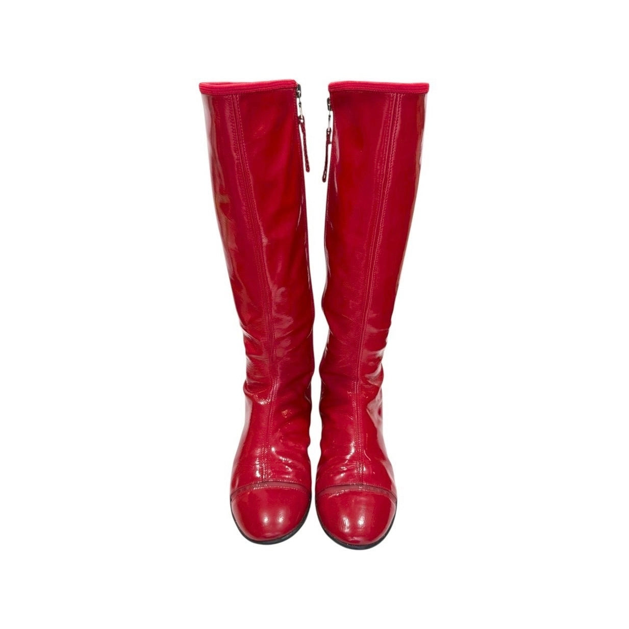 PRADA SPORT RED PATENT LEATHER BOOTS