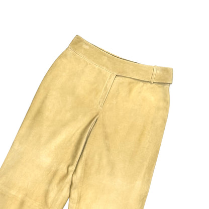 VALENTINO BUCKLED SUEDE LEATHER PANTS