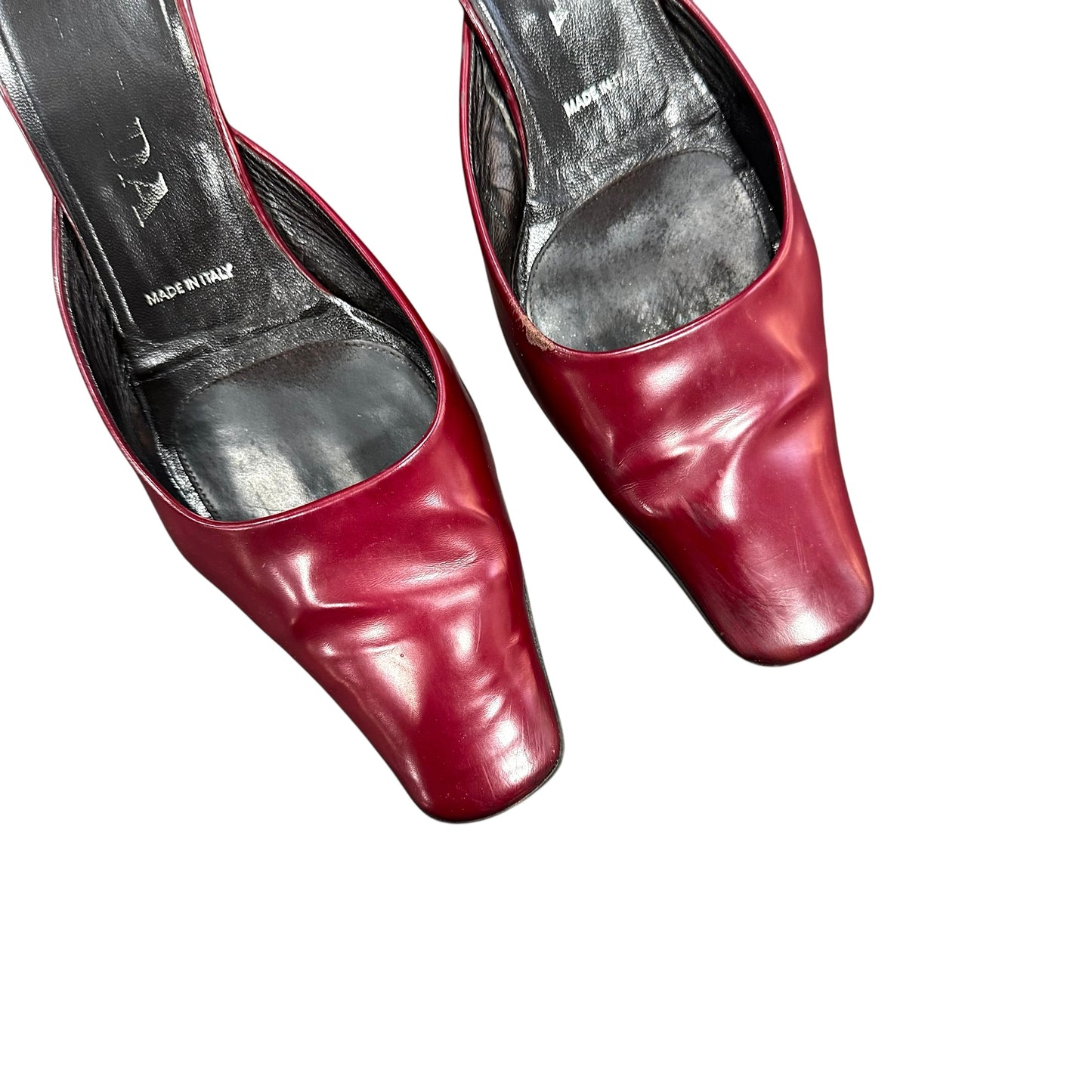 PRADA RED MULES