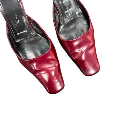 PRADA RED MULES