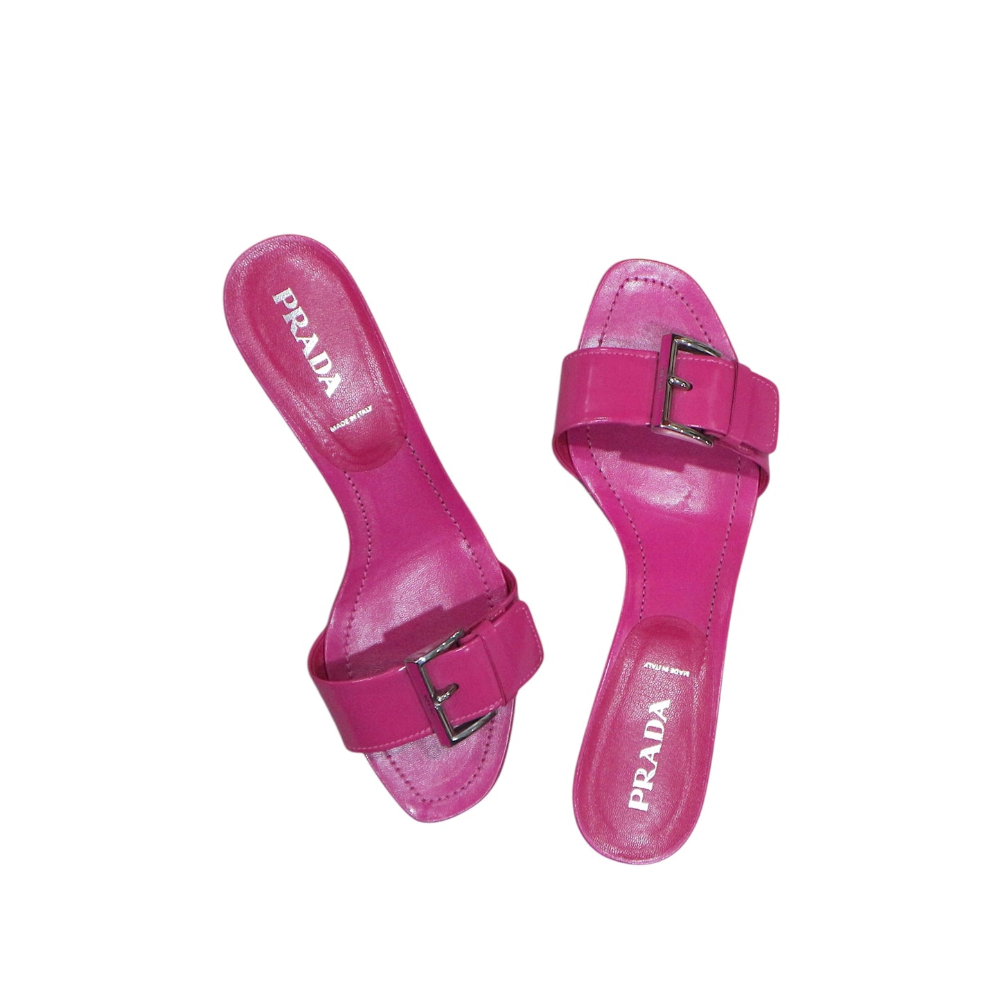 PRADA PINK BUCKLED SANDALS