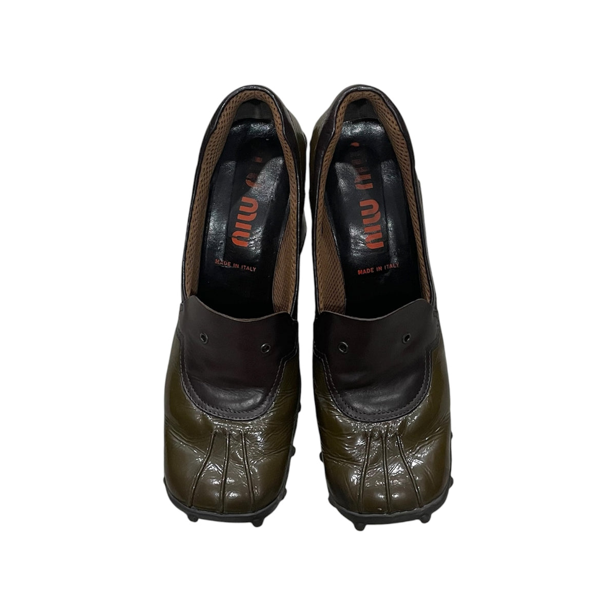 MIU MIU 1999 BUBBLE SOLE PATENT LEATHER HEELS