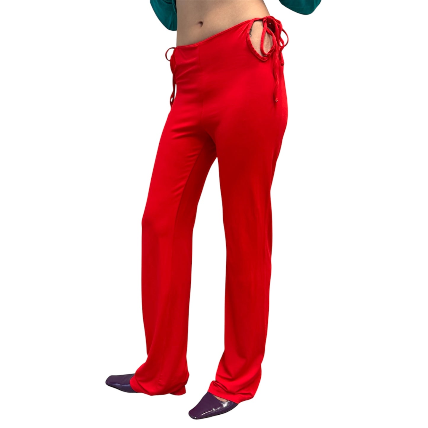 VIVIENNE WESTWOOD RED CUTOUT PANTS