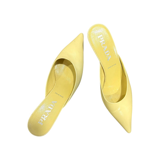 PRADA YELLOW LIME MULES