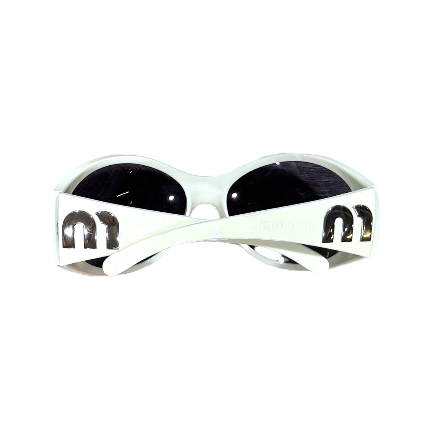 MIU MIU WHITE ROUND SUNGLASSES