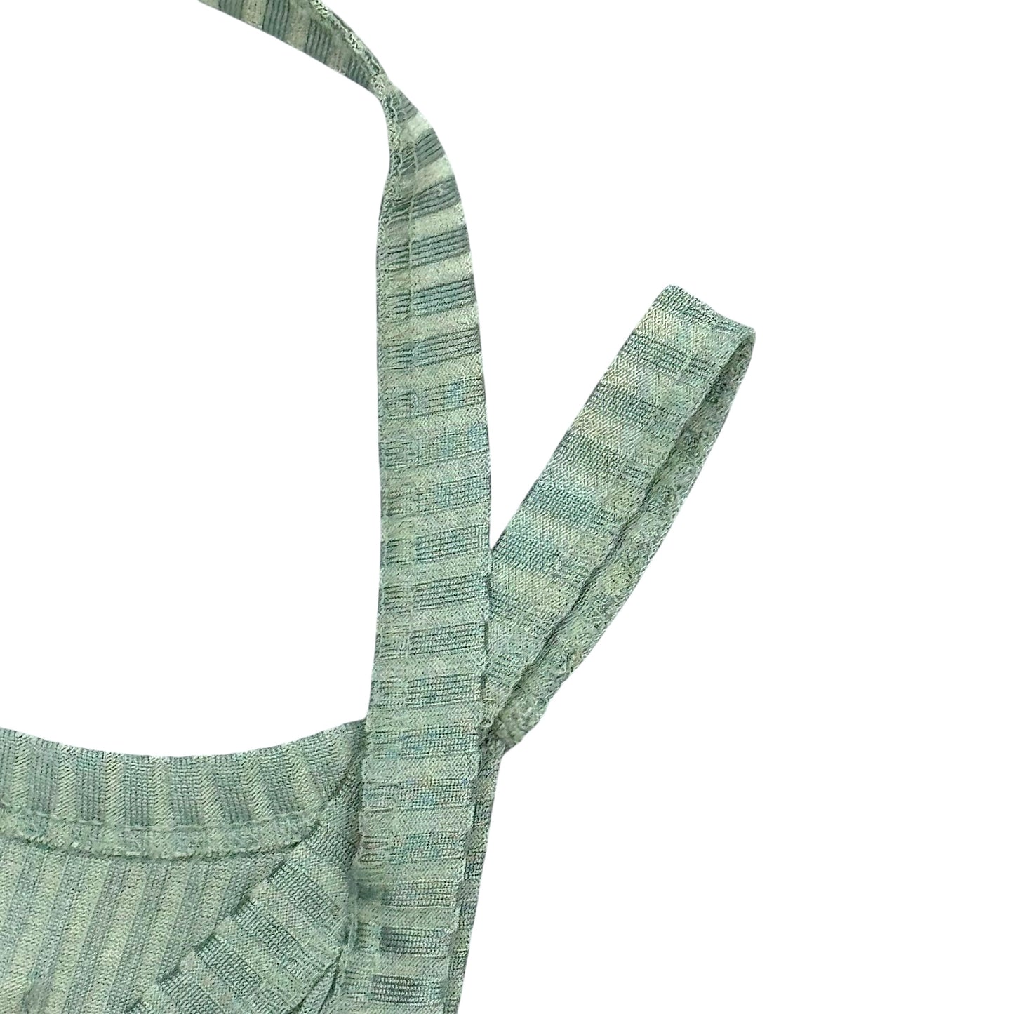 JEAN PAUL GAULTIER MINT RIBBED HALTER TANK TOP