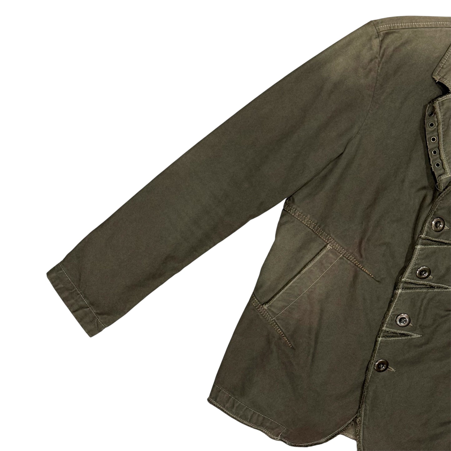 MARITHE FRANCOIS GIRBAUD WASHED KHAKI BLAZER