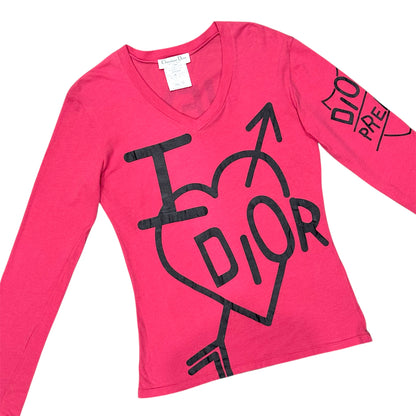 CHRISTIAN DIOR “I HEART DIOR” PINK LONG SLEEVE