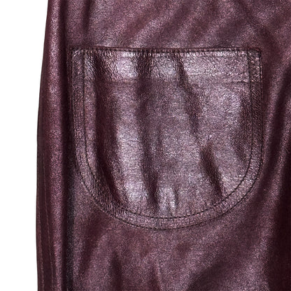 CHRISTIAN DIOR BURGUNDY LEATHER PANTS