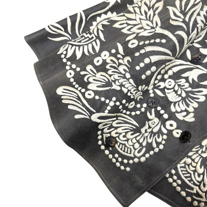 JOHN GALLIANO EMBROIDERED WRAPPED LEATHER SKIRT
