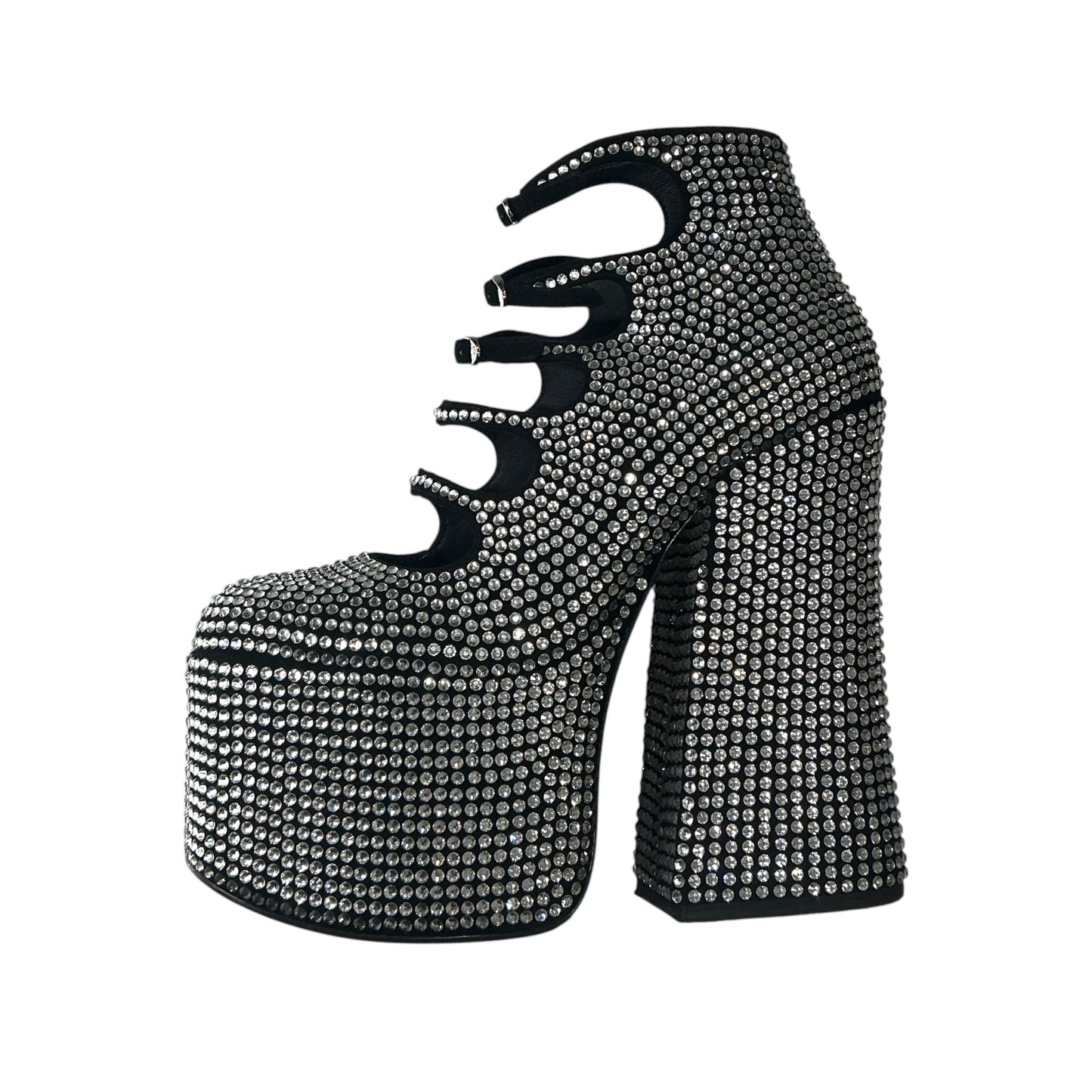 MARC JACOB KIKI SILVER RHINESTONE LEATHER ANKLE BOOTS