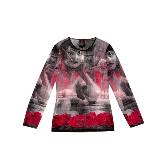 JEAN PAUL GAULTIER PORTRAIT MESH TOP