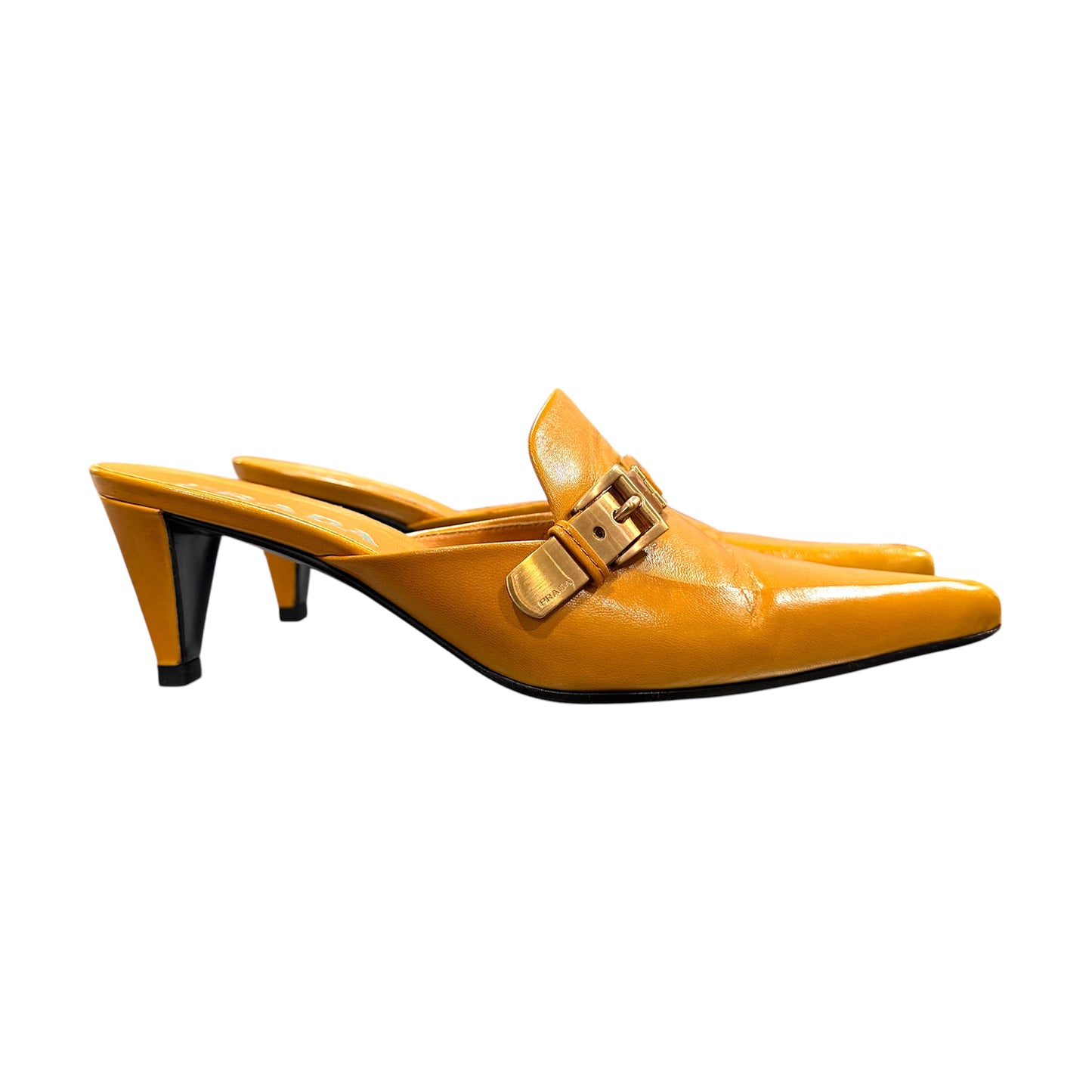 PRADA YELLOW LOAFERS MULES