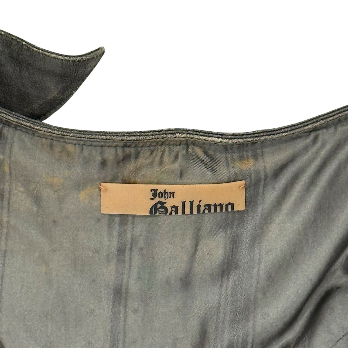 JOHN GALLIANO EMBROIDERED WRAPPED LEATHER SKIRT