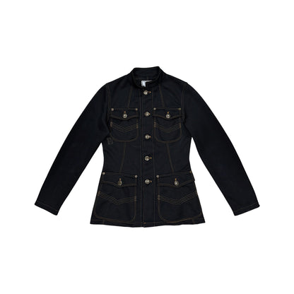 GAULTIER JEAN’S BLACK MESH ORANGE STITCH JACKET