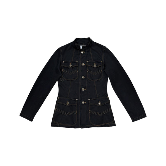 GAULTIER JEAN’S BLACK MESH ORANGE STITCH JACKET
