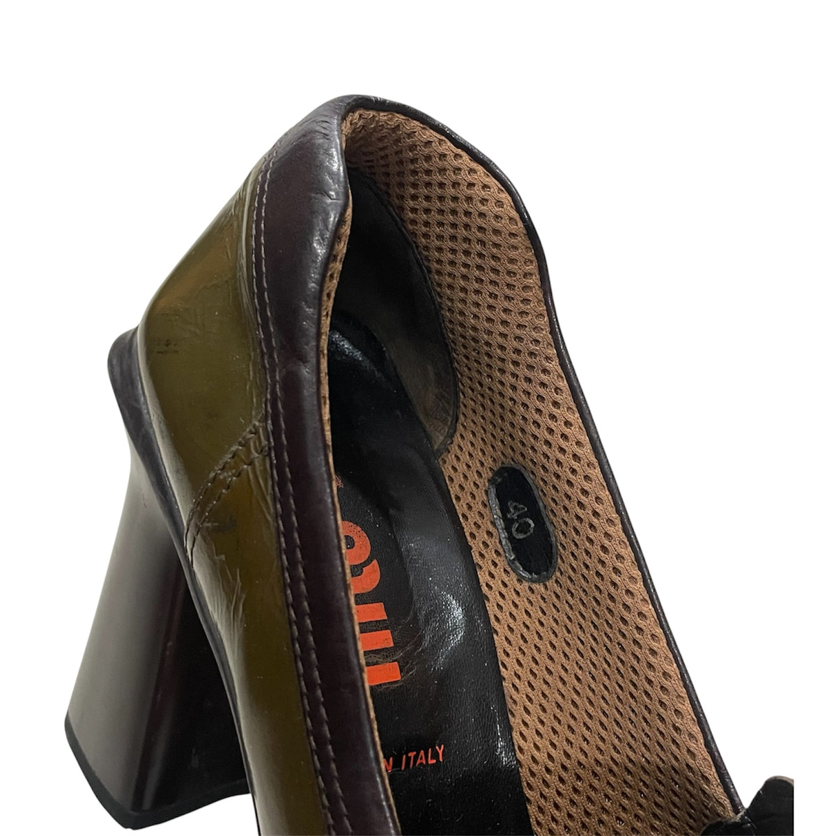 MIU MIU 1999 BUBBLE SOLE PATENT LEATHER HEELS