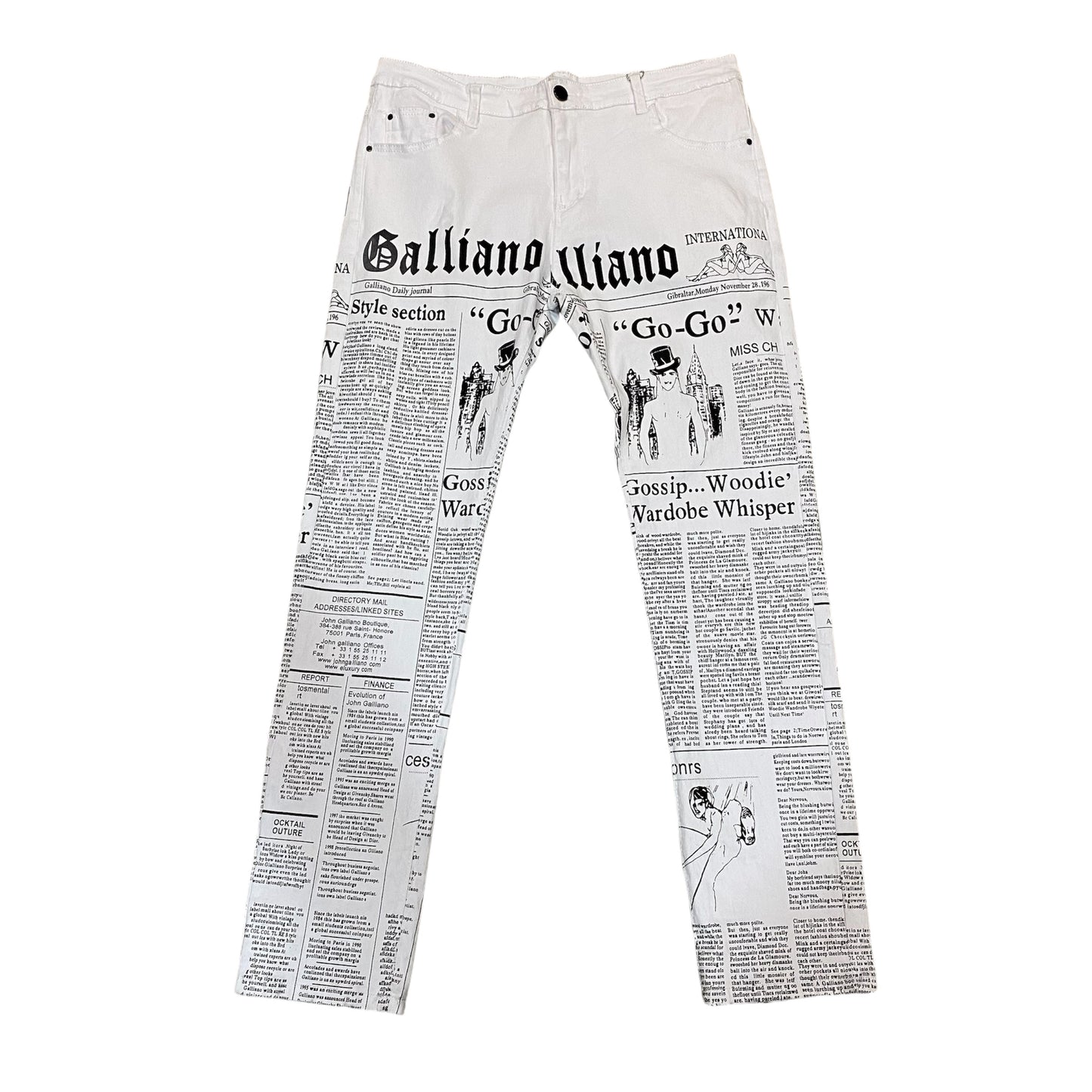 John Galliano Newspaper pants