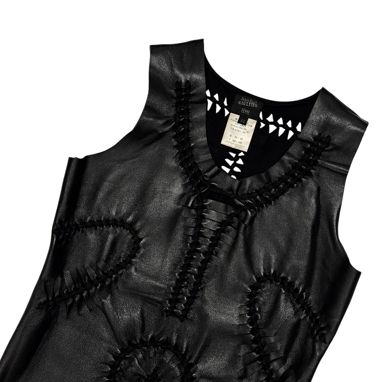 JEAN PAUL GAULTIER S/S2001 BRAIDED LEATHER TOP