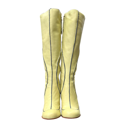 DIESEL YELLOW STILETTO KNEE HIGH BOOTS