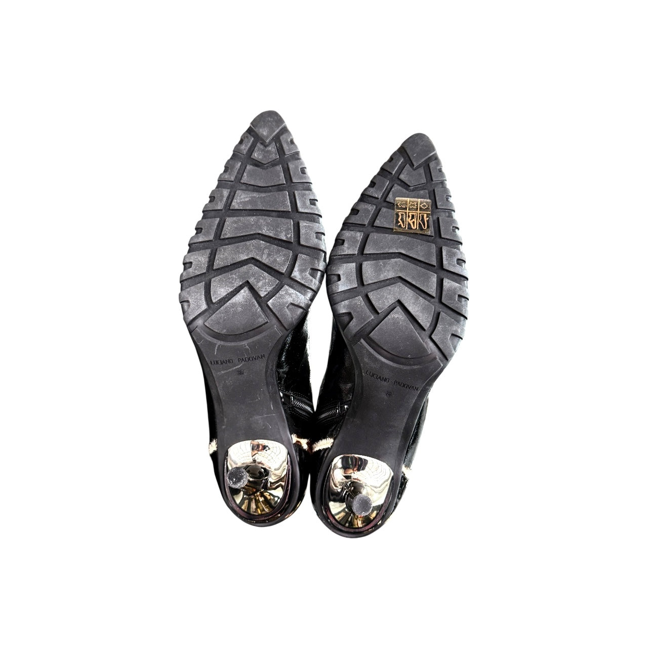 LUCIANO PADOVAN BLACK PATENT LEATHER BOOTS