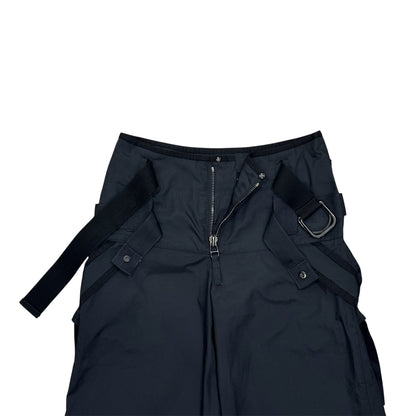 JEAN PAUL GAULTIER DOUBLE BELTS PARACHUTE NYLON PANTS