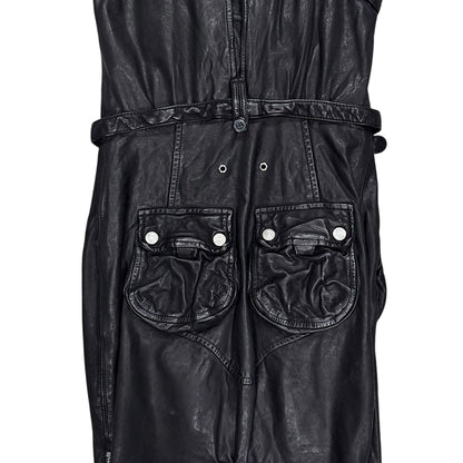 DSQUARED2 BLACK UTILITY LEATHER DRESS