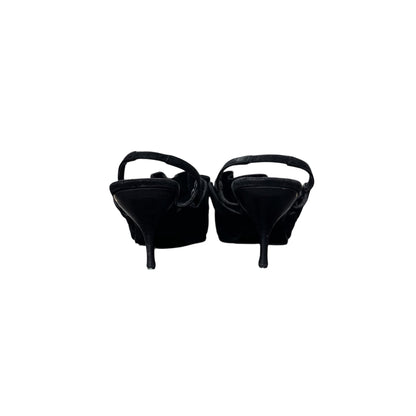 MIU MIU BOW BLACK MULES