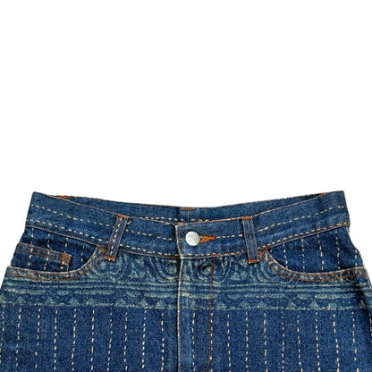 JEAN PAUL GAULTIER TRIBAL AND STRIPE MINI SKIRT