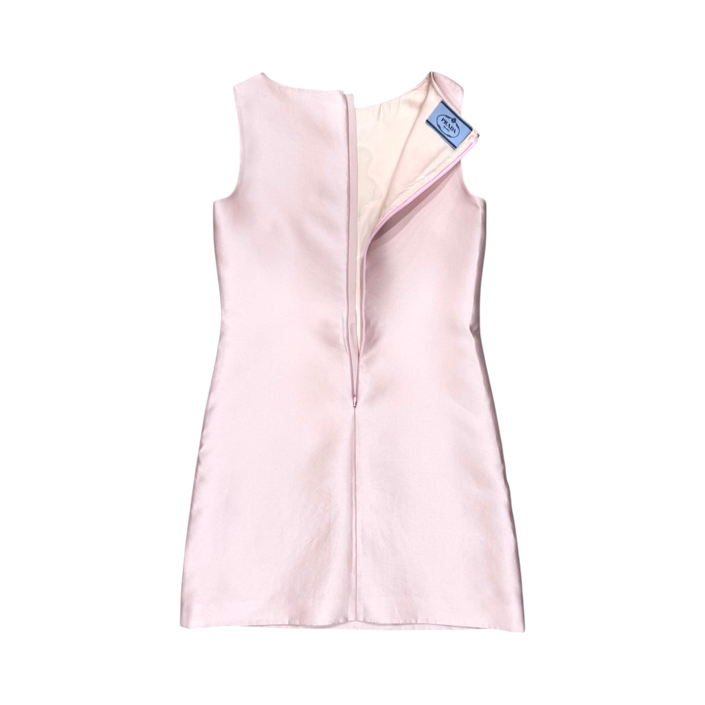 PRADA PINK SILK FLOWER MOTIF DRESS
