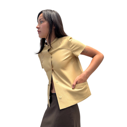 MARNI BUTTER YELLOW LEATHER TOP