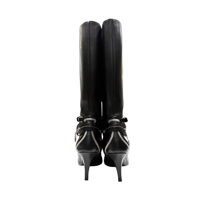 CHRISTIAN DIOR BLACK LEATHER BOOTS