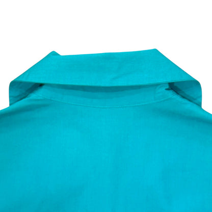VIVIENNE WESTWOOD PLEATED TURQUOISE BLOUSE SHIRT