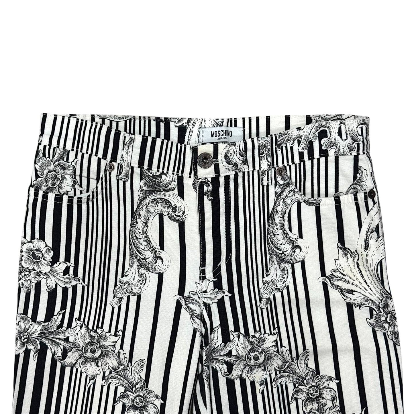 MOSCHINO BAROQUE BLACK & WHITE PANTS