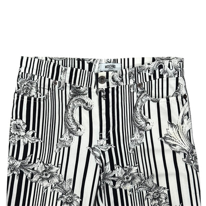MOSCHINO BAROQUE BLACK & WHITE PANTS