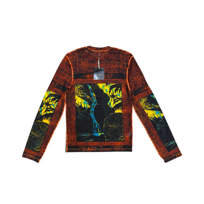 JEAN PAUL GAULTIER ABSTRACT PSYCHEDELIC PRINT MESH TOP