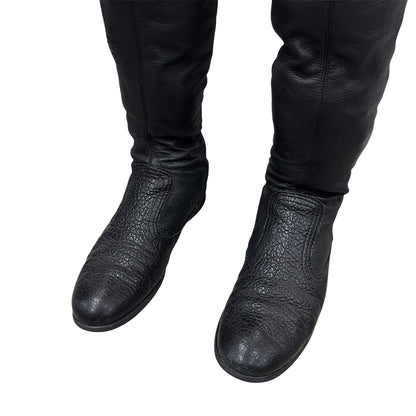 MIU MIU BLACK LEATHER KNEE HIGH BOOTS