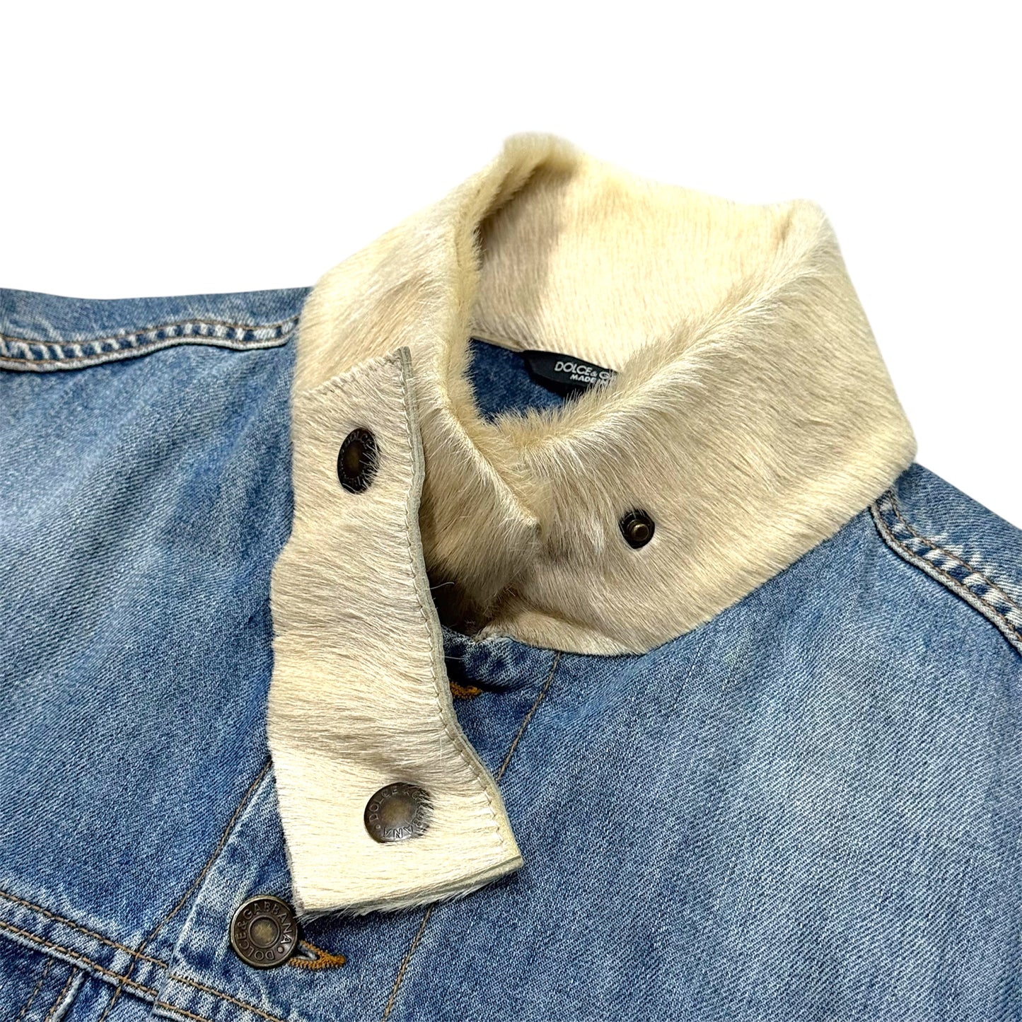 DOLCE & GABBANA FUR DENIM JACKET