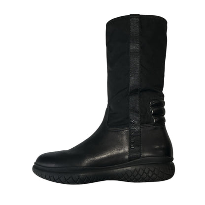 PRADA SPORTS BLACK NYLON LEATHER BOOTS