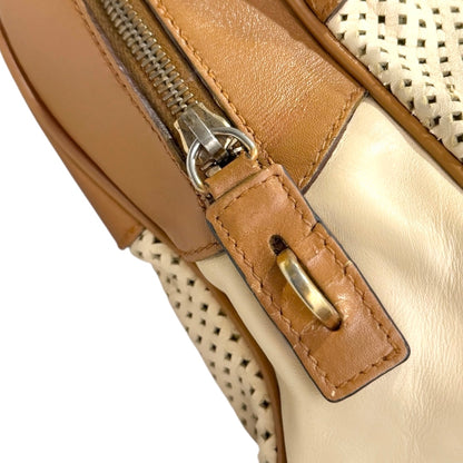 PRADA CAMEL PERFORATED LEATHER BAG