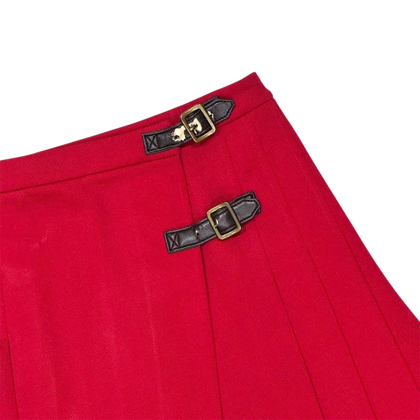 MIU MIU RED PLEATED SKIRT