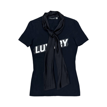 DOLCE & GABBANA “LUXURY” SILK SCARF TOP