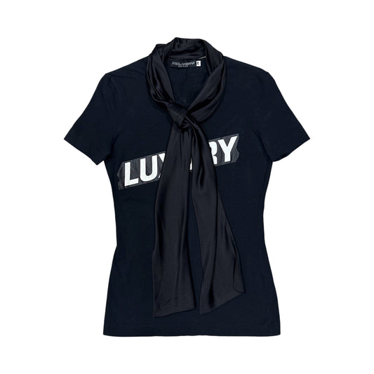 DOLCE & GABBANA “LUXURY” SILK SCARF TOP